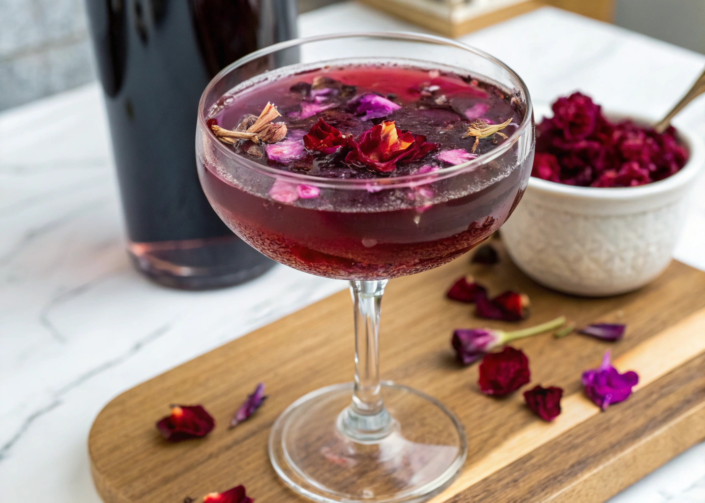 The Dark Rose Cocktail: A Bold, Floral, and Mysterious Drink