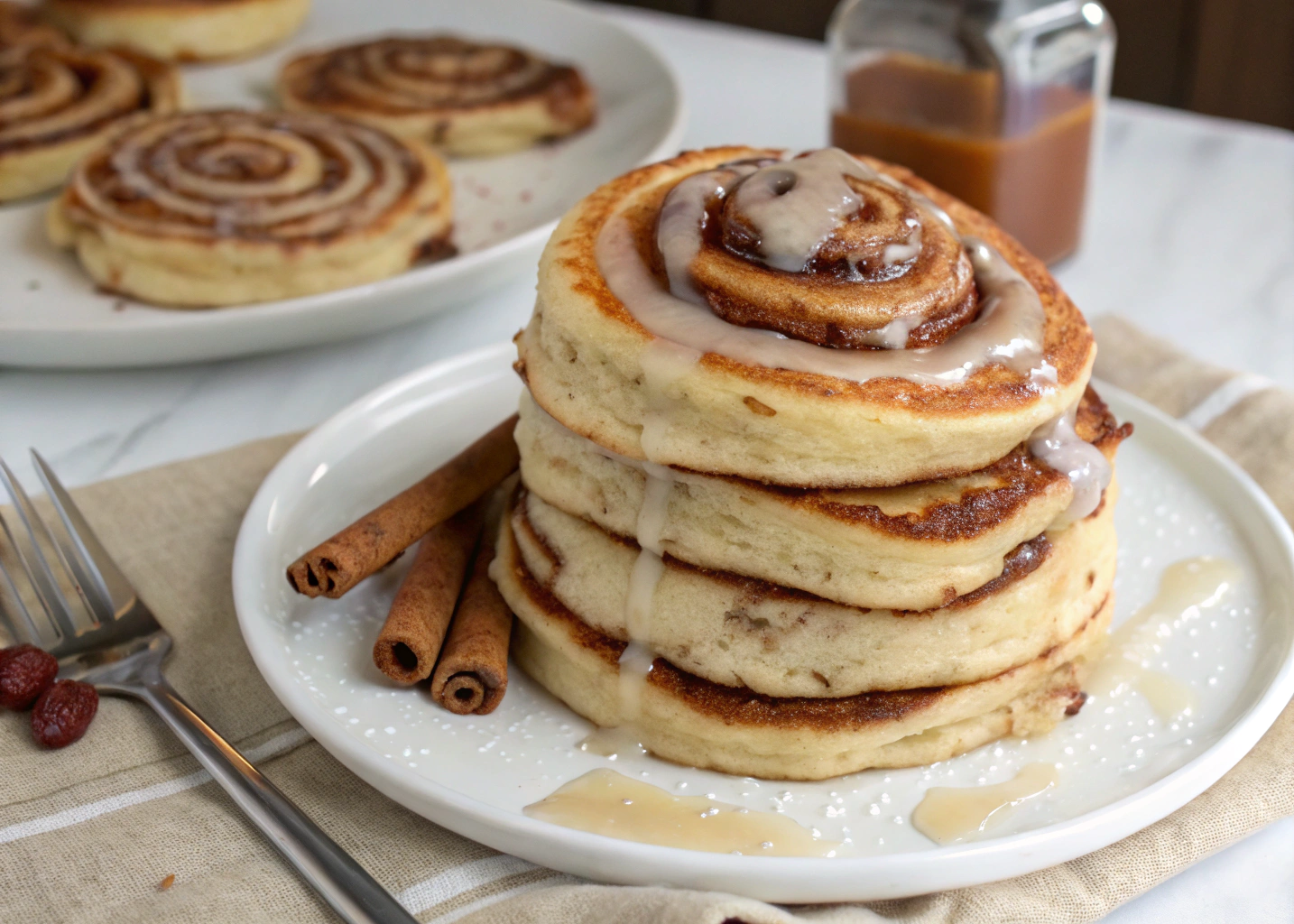 These Cinnamon Roll Pancakes Are What Brunch Dreams Are Made Of