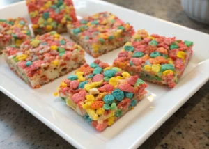 These Fruity Pebble Marshmallow Treats Are Childhood in Every Bite