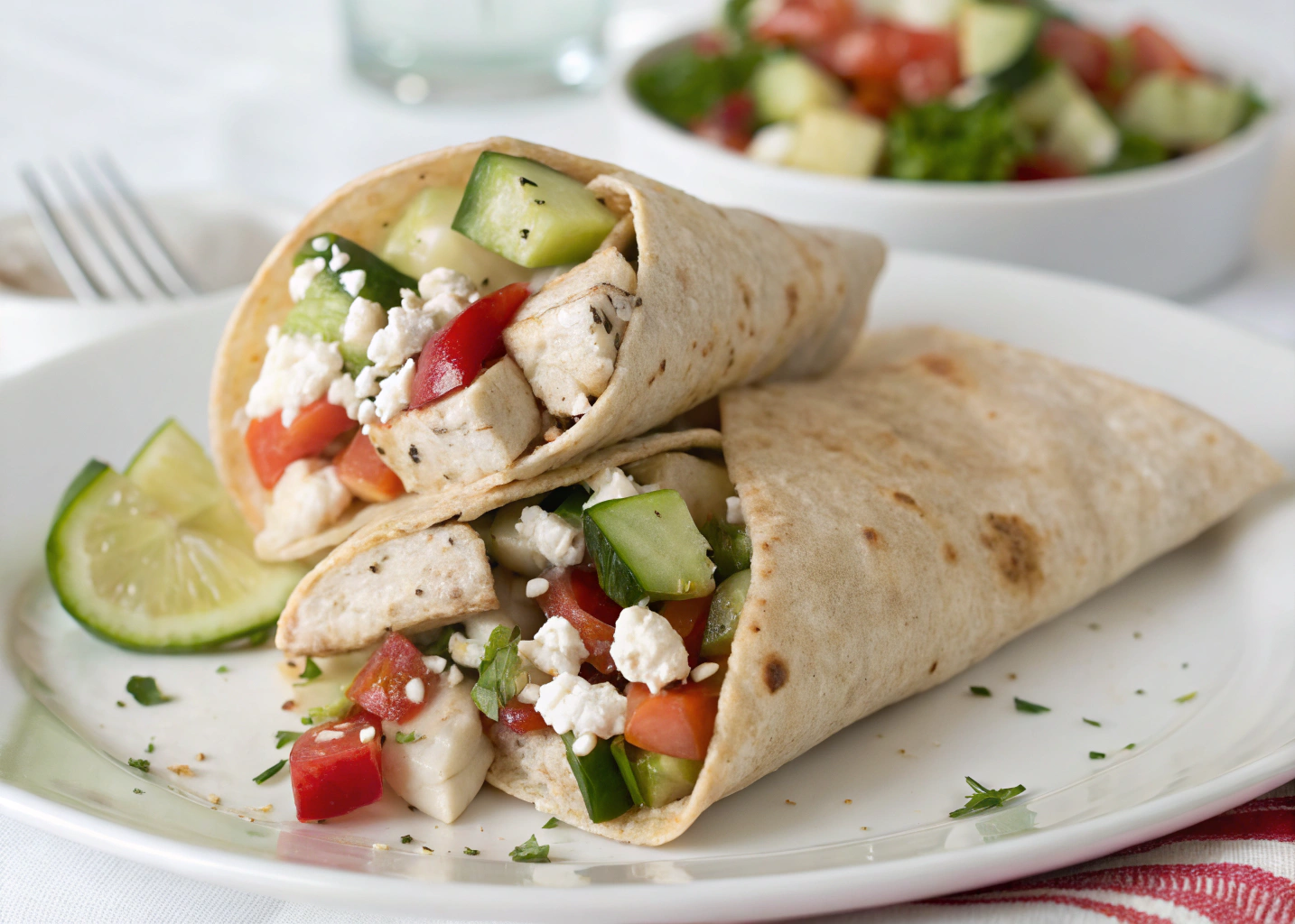 This Greek Chicken Salad Wrap Is the 10-Minute Lunch You’ll Make on Repeat