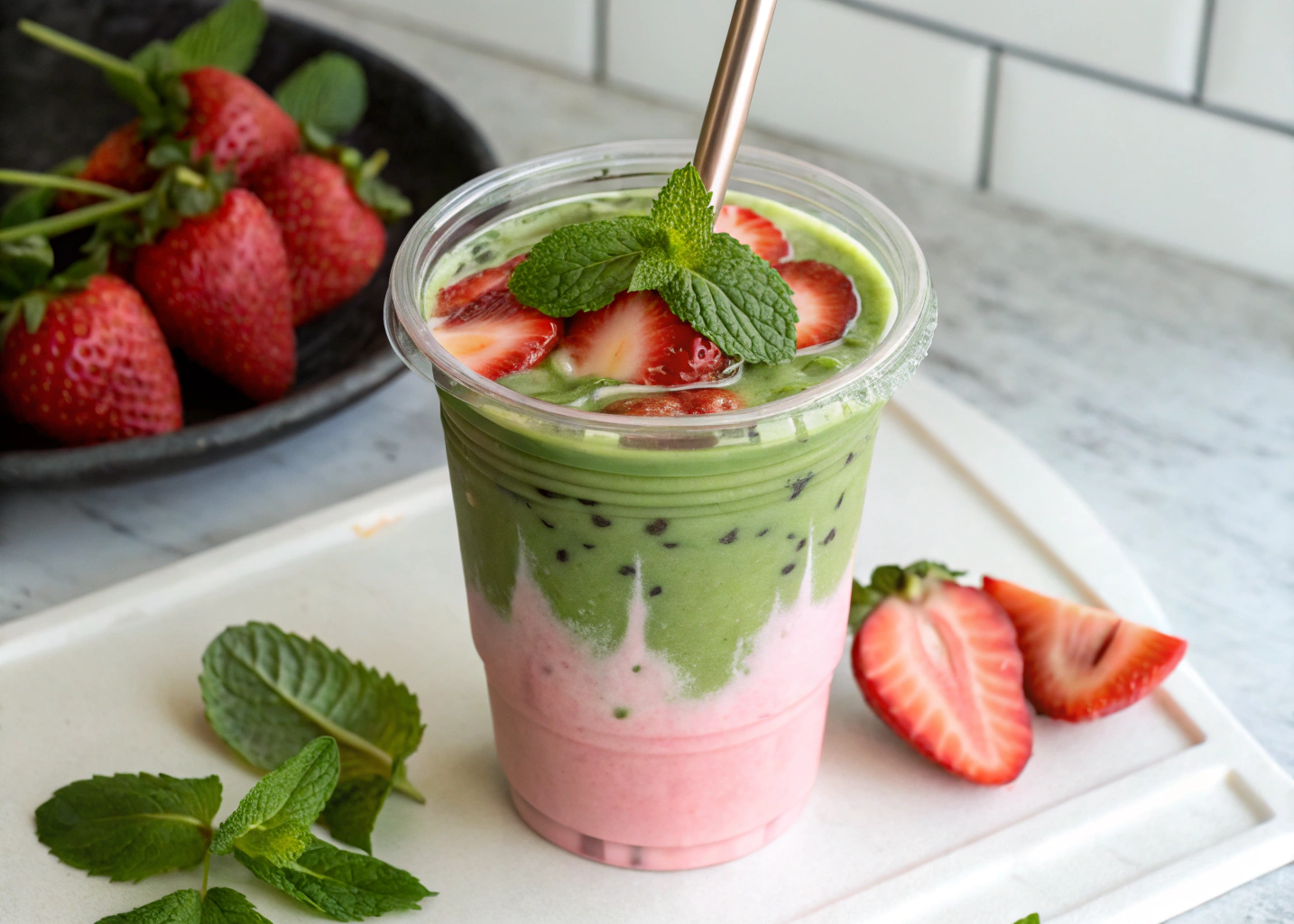 This Iced Matcha Strawberry Latte Is TikTok’s New Favorite Drink
