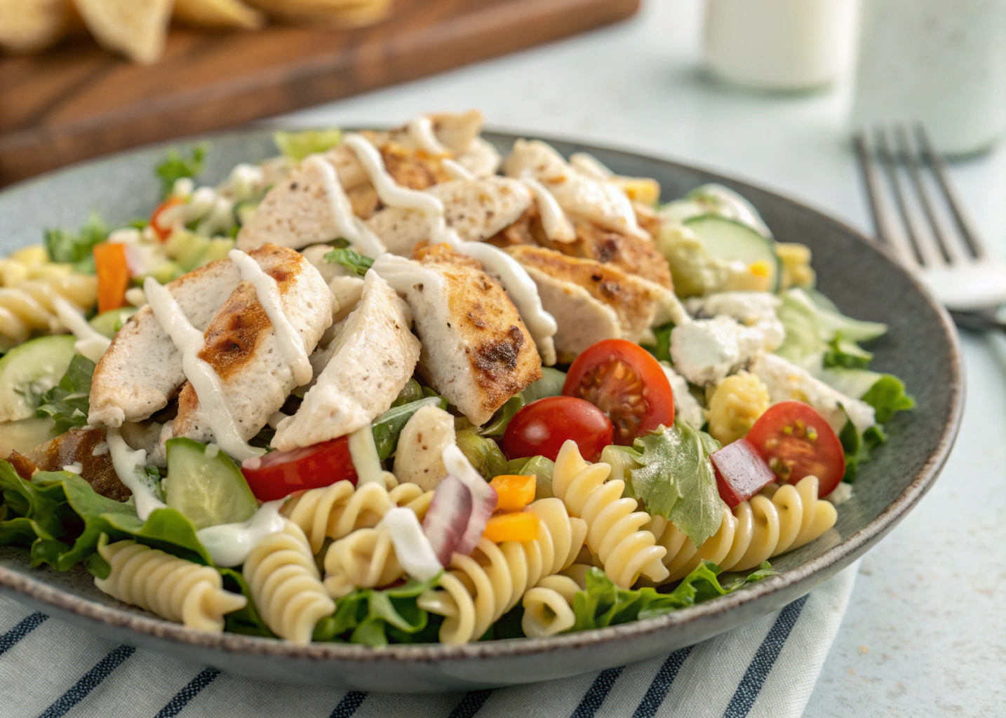 This Ranch Chicken Pasta Salad is Perfect for BBQs, Picnics, and Meal Prep