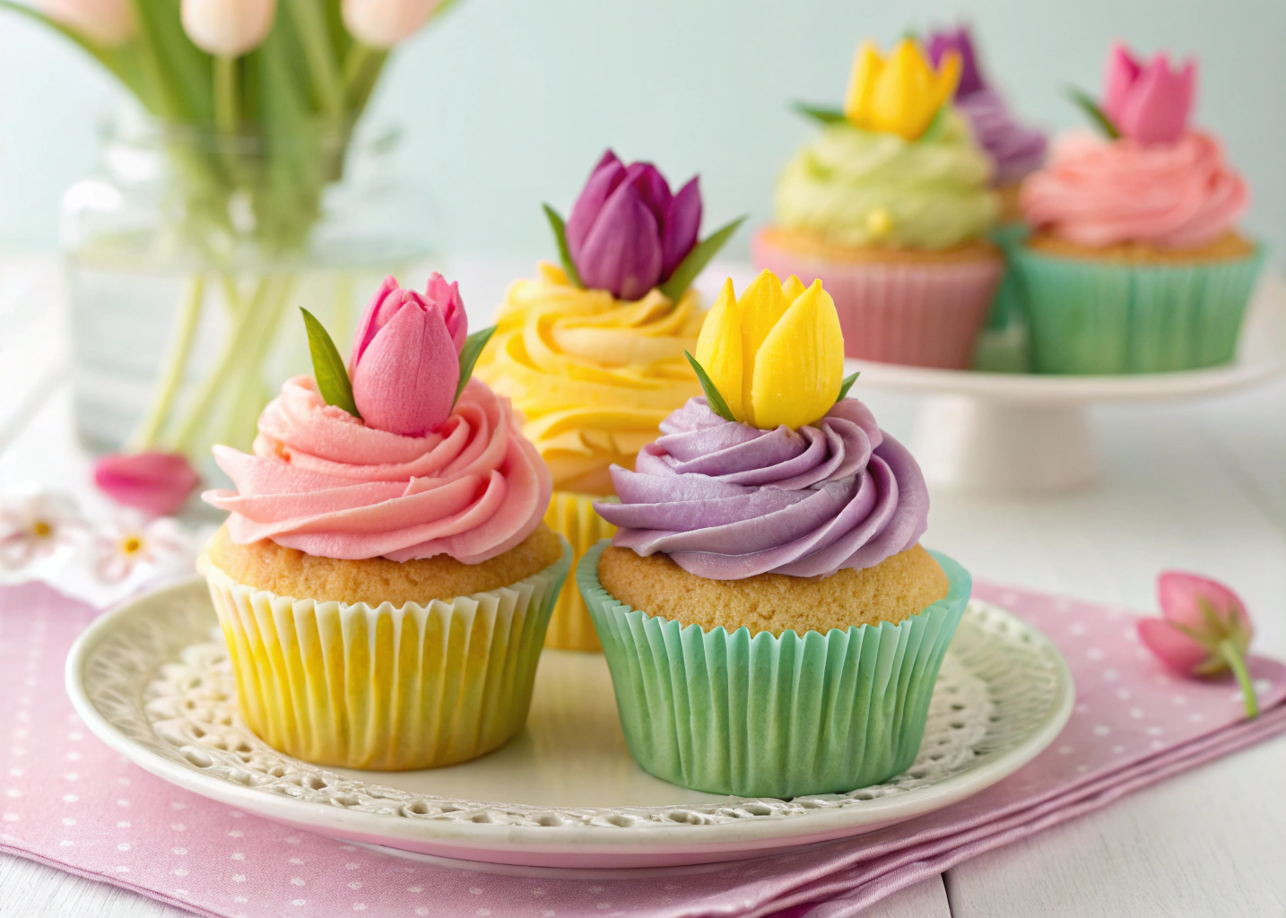 Tulip Cupcakes That Bring Spring Vibes to Any Celebration