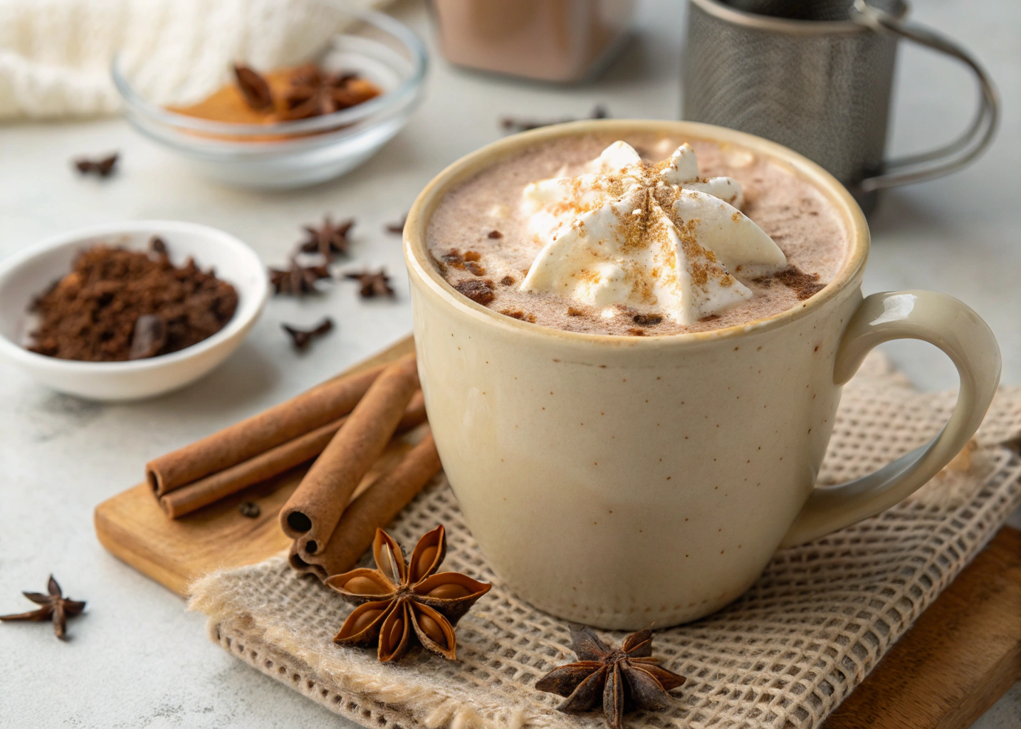 Vanilla Chai Hot Chocolate With Cozy Spices and Creamy Texture