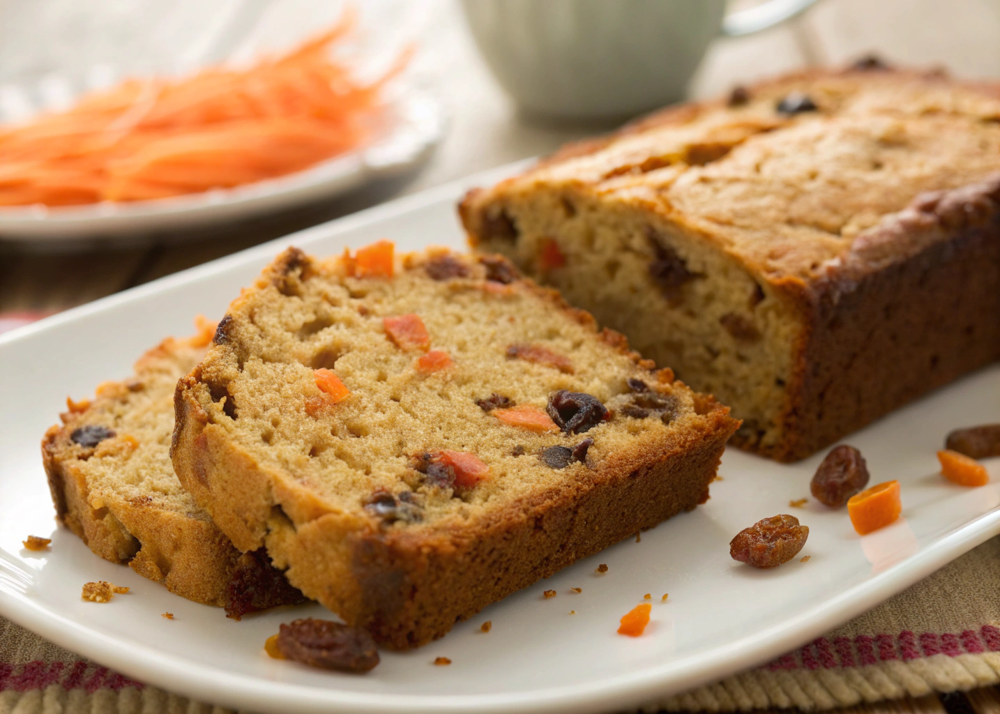 Warm and Aromatic Spiced Carrot Raisin Tea Bread – A Healthy Sweet Bread