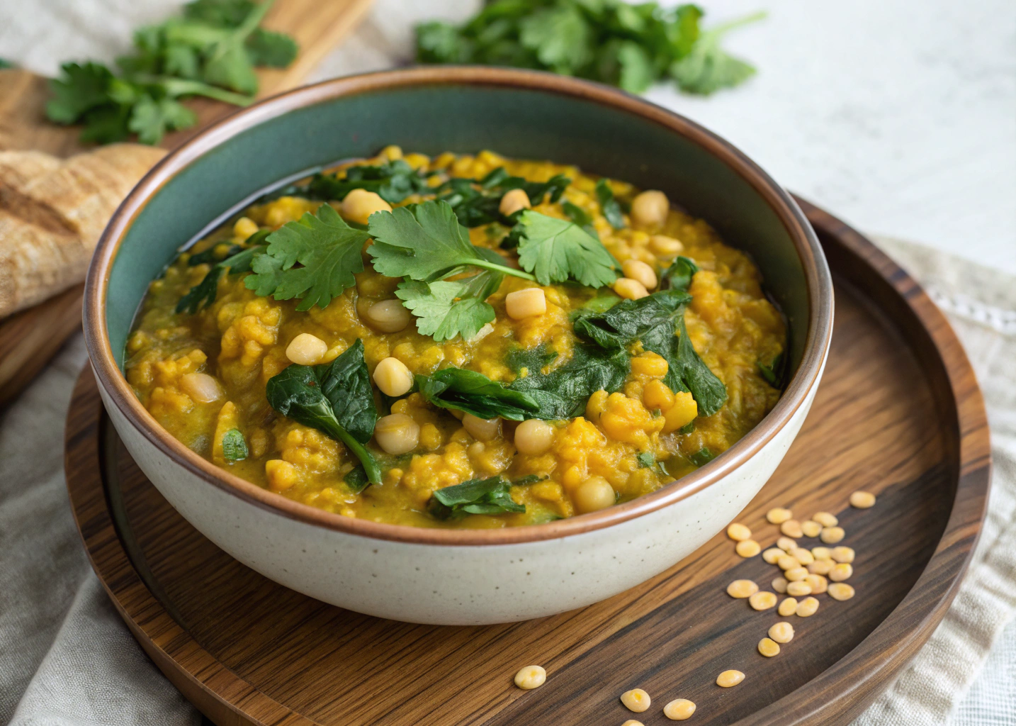 Yellow Lentils with Spinach & Ginger: A Nutritious & Comforting Dish