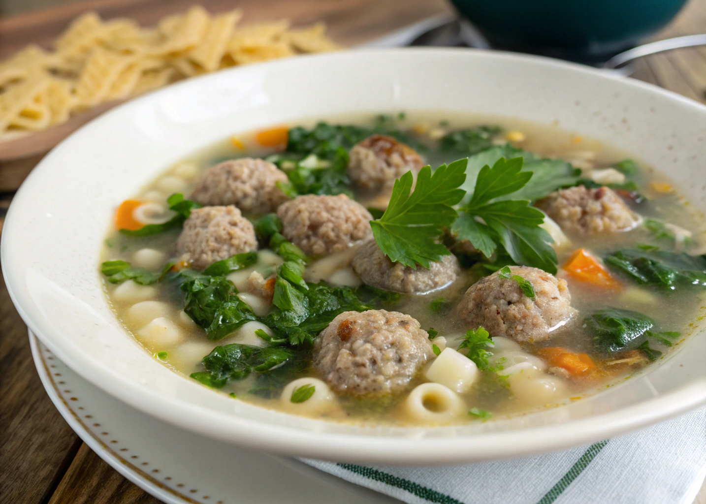 Italian Wedding Soup With Mini Meatballs Recipe