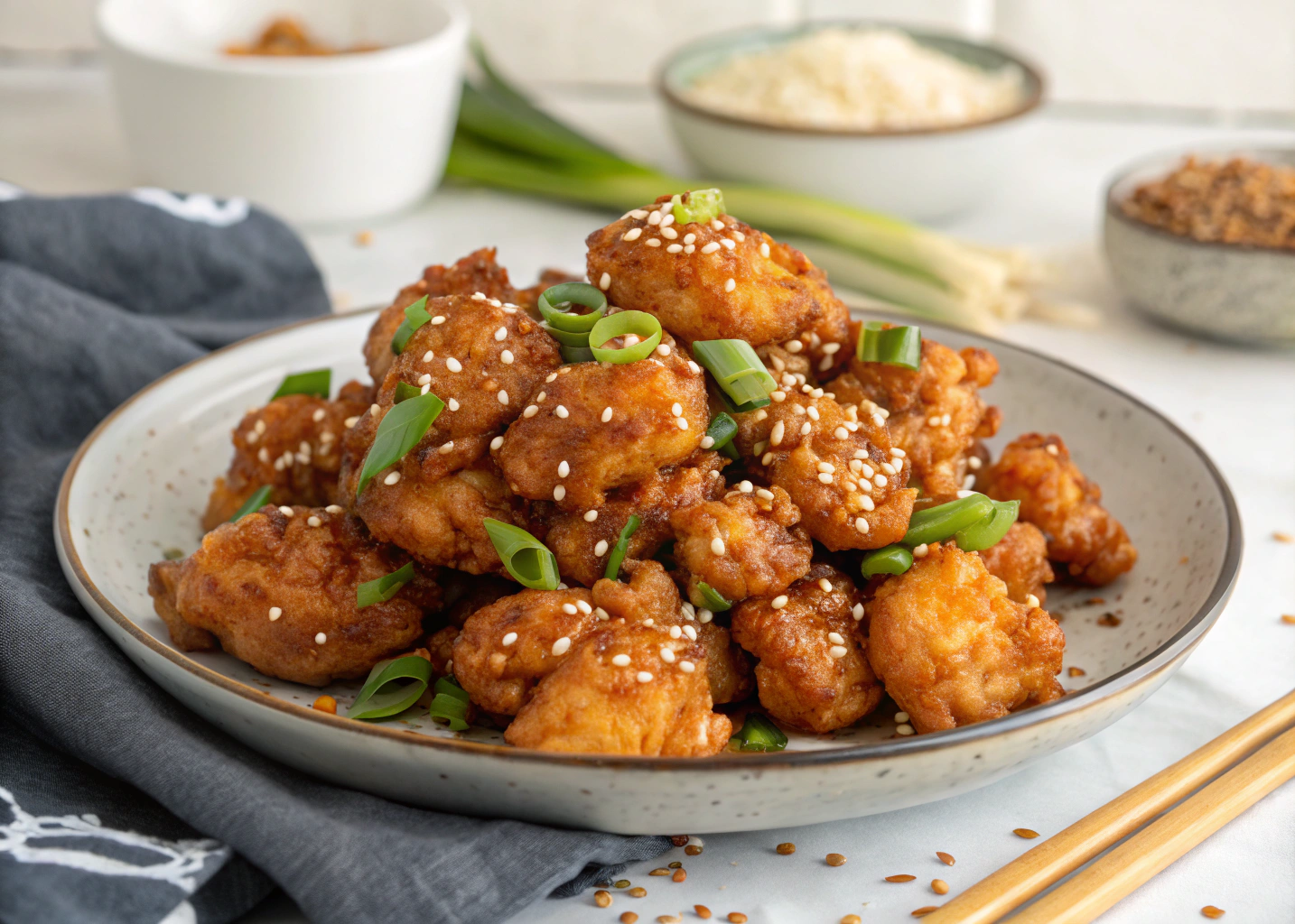 Sweet And Spicy Korean Fried Popcorn Chicken Recipe