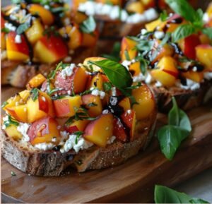 Peach Bruschetta with Whipped Ricotta: Easy Summer Appetizer ...