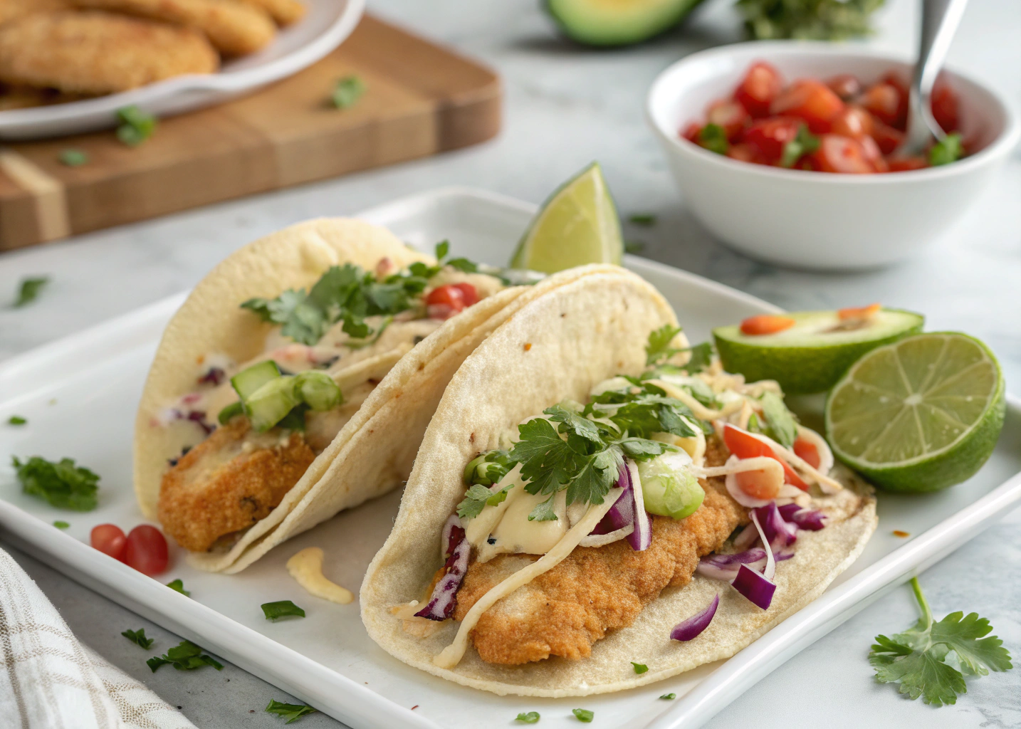 Crispy Fish Tacos with Cabbage Slaw and Chipotle Crema: Taco Night Elevated