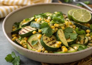 Grilled Zucchini and Corn Salad with Cilantro-Lime Dressing