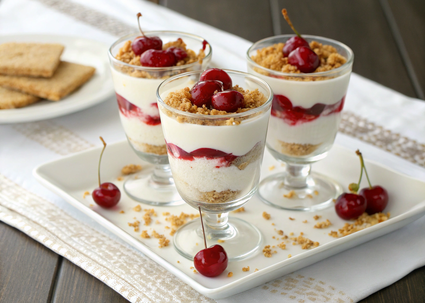 No-Bake Cherry Cheesecake Parfaits: Easy
