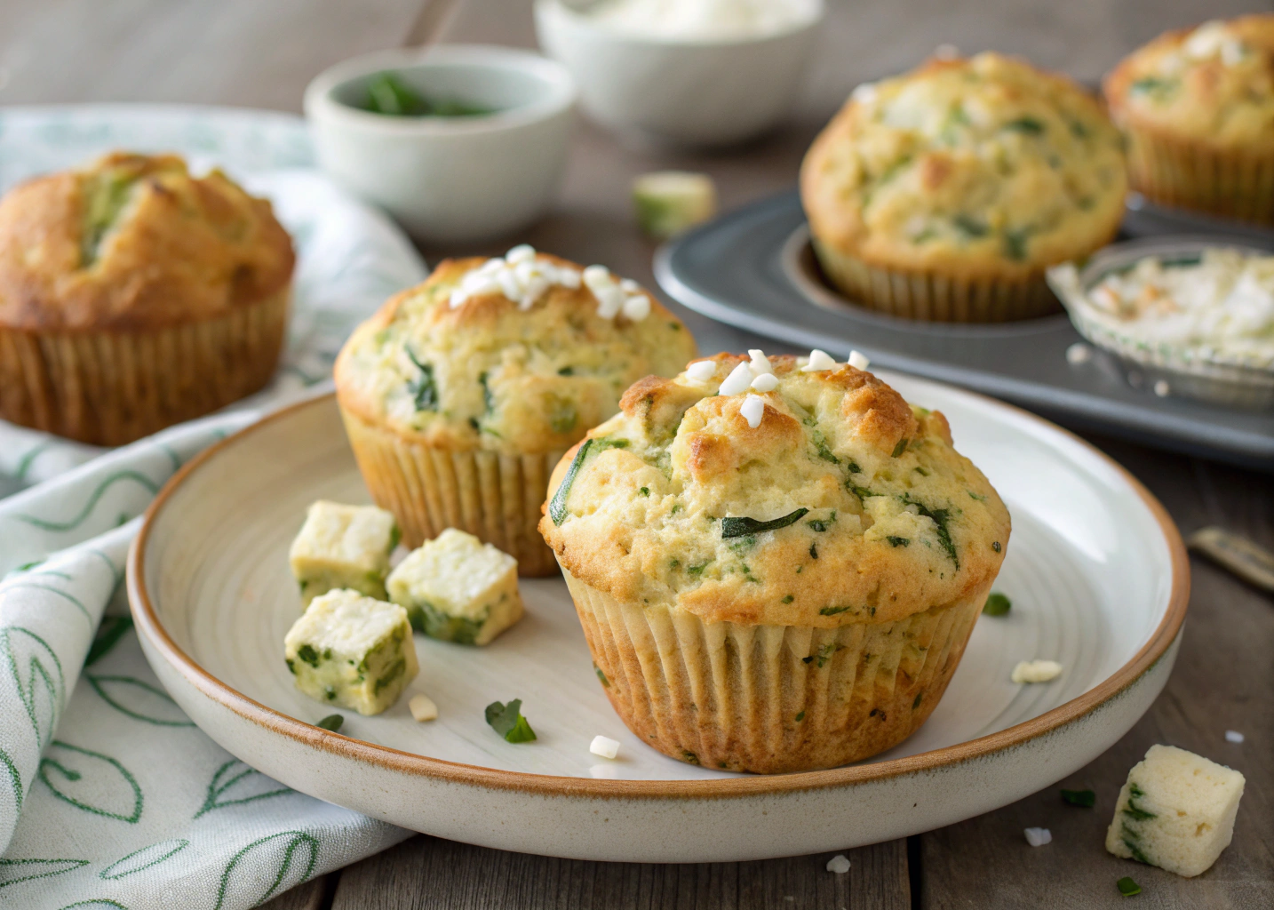 Savory Zucchini and Feta Muffins: Perfect for Breakfast or Brunch