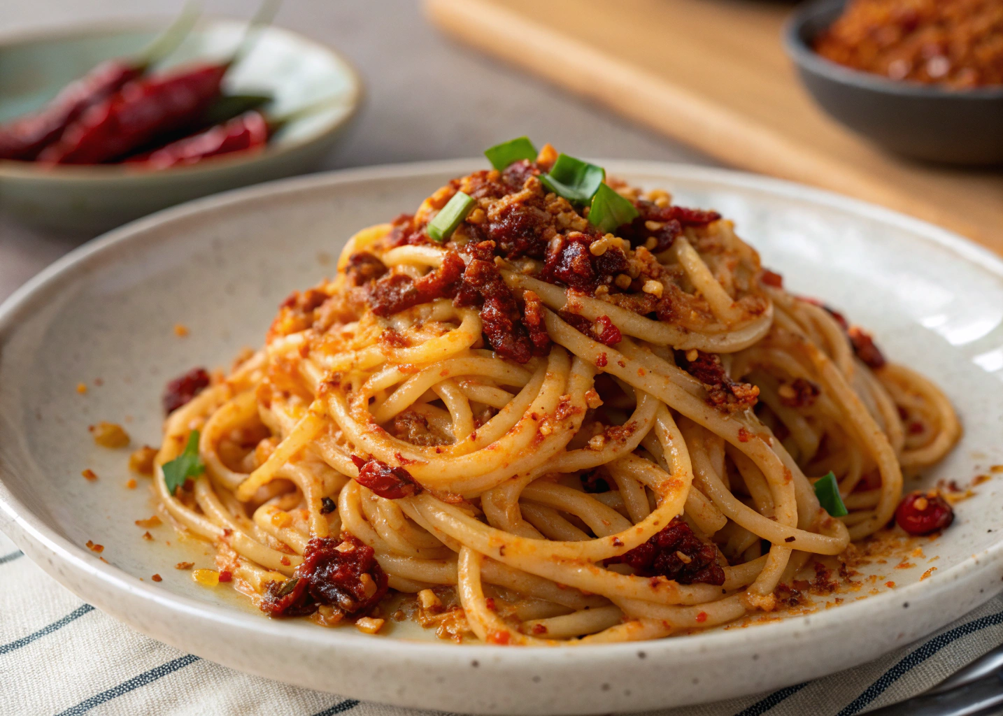 Spicy Garlic Noodles with Crispy Chili Oil: Quick