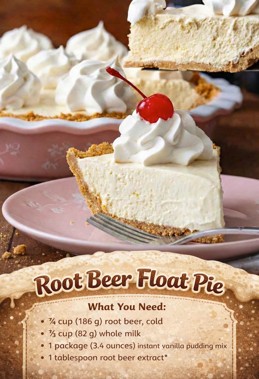 Root Bar Pie Creamy Root Beer Float Pie Recipe (No-Bake & Only 20 Minutes Prep ...
