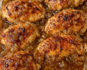 3-Ingredient Baked Onion Chicken Recipe