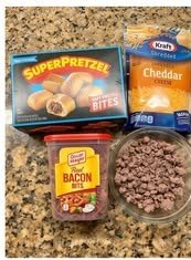 Easy Crispy Bacon Cheeseburger Pretzel Bites Recipe ingredients